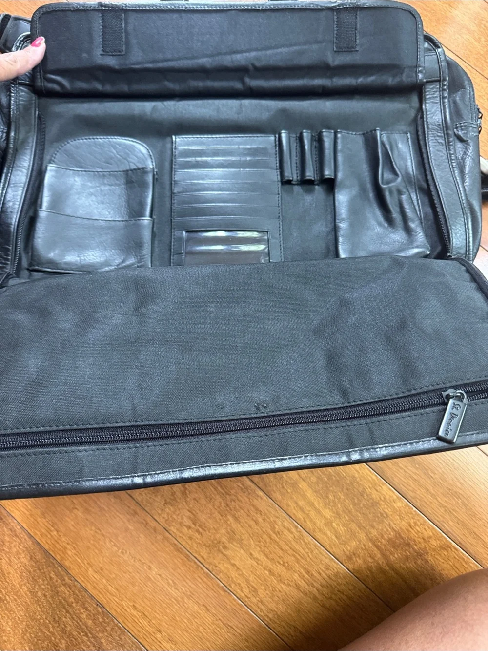 Black Leather Briefcase Shoulder Bag